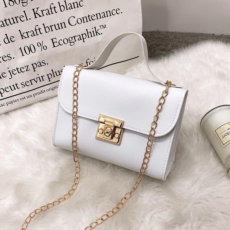 Women's Multi-Grain Locking Chain Square Bag