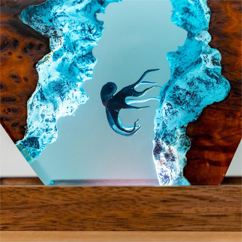 Diver Octopus 3D Resin Night Light